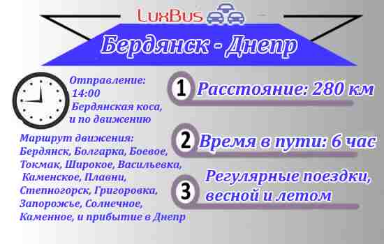 поездки Бердянск-Днепр