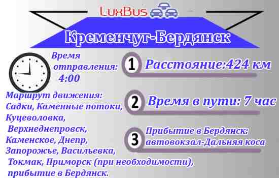 Маршрутка Кременчуг-Бердянск